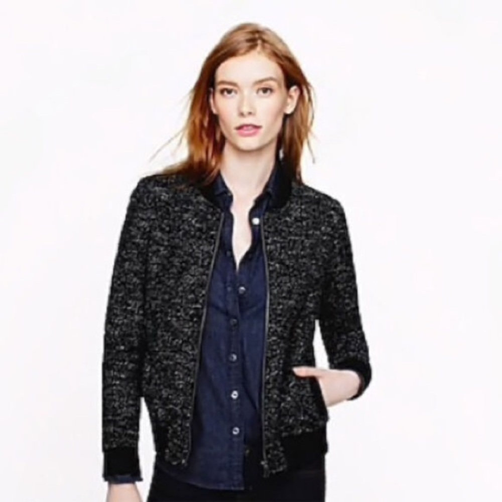 J. Crew Tweed Bomber Jacket
